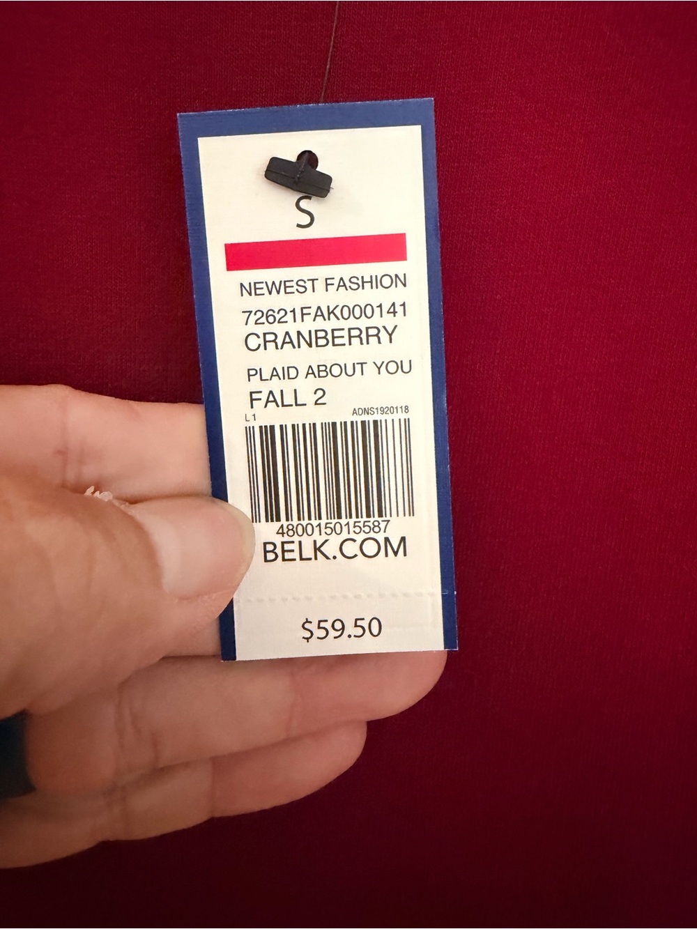 NEW $60 Ladies Size Small "crown & ivy" Burgundy Ruffle-Hem Long Sleeve Top GUC - Picture 3 of 8
